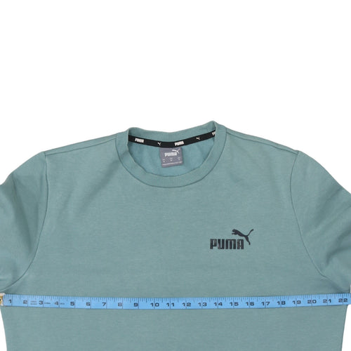 Puma Men's Green Crew Neck Pullover Sweatshirt M Regular Fit