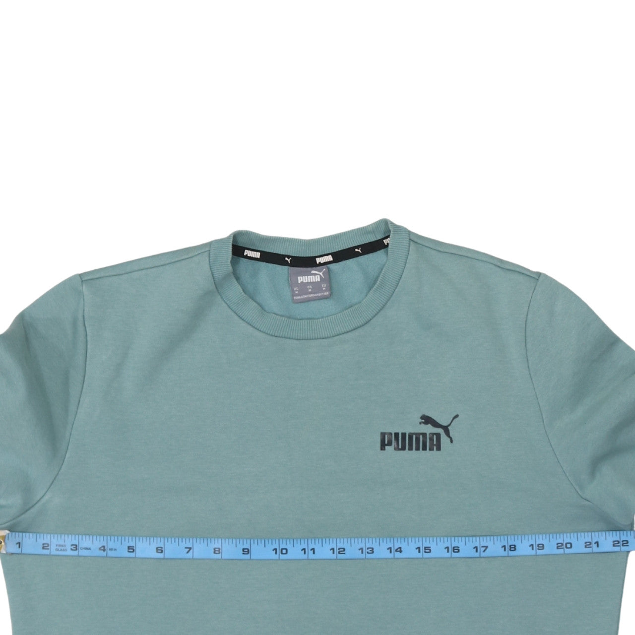 Puma Men's Green Crew Neck Pullover Sweatshirt M Regular Fit
