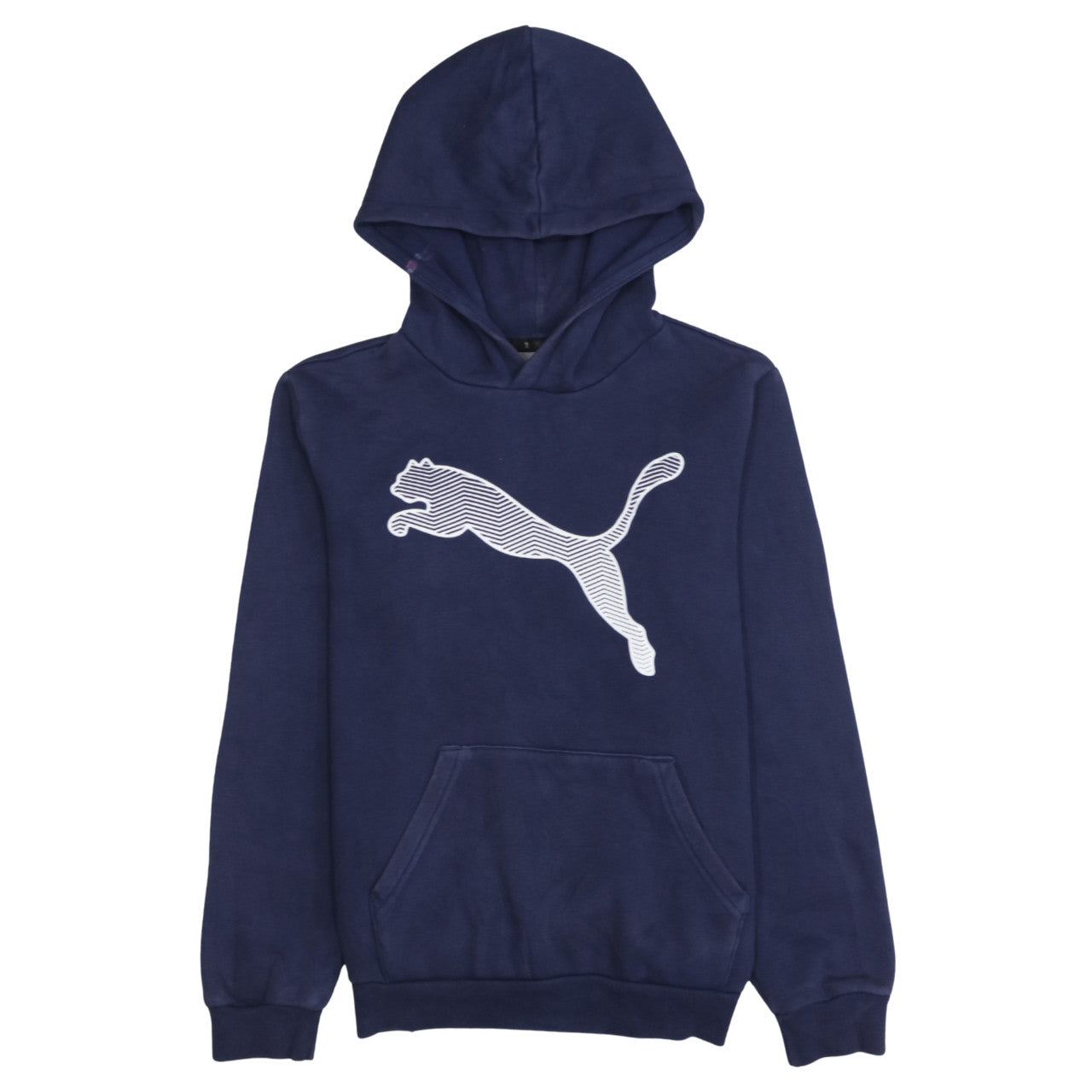 Puma Boys Blue Pullover Hoodie 12 Years Graphic Logo Fleece Sweatshirt