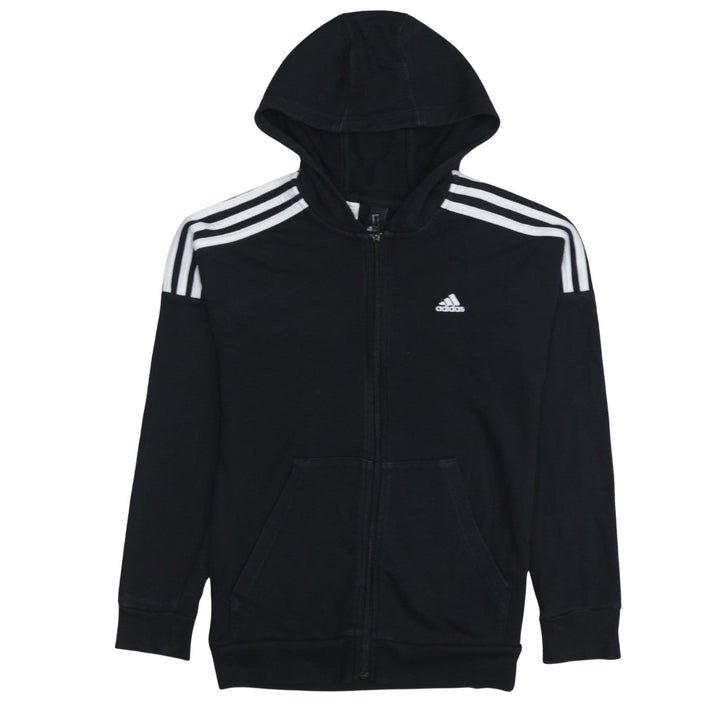 Adidas Boys Black Full Zip Hoodie 13-14 Years Sportswear Lightweight Hoodie