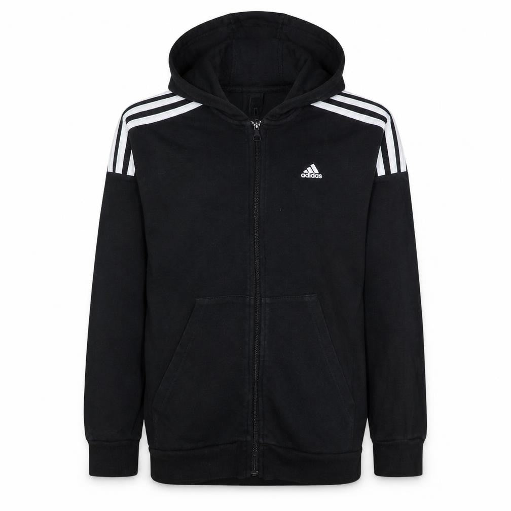 Adidas Boys Black Full Zip Hoodie 13-14 Years Sportswear Lightweight Hoodie