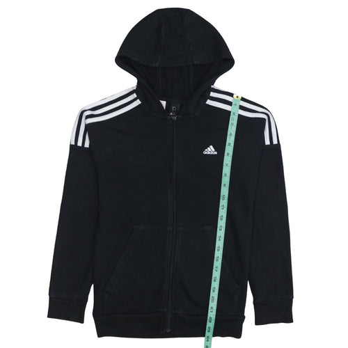 Adidas Boys Black Full Zip Hoodie 13-14 Years Sportswear Lightweight Hoodie