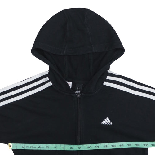 Adidas Boys Black Full Zip Hoodie 13-14 Years Sportswear Lightweight Hoodie