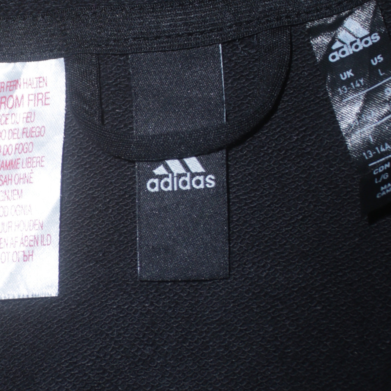 Adidas Boys Black Full Zip Hoodie 13-14 Years Sportswear Lightweight Hoodie