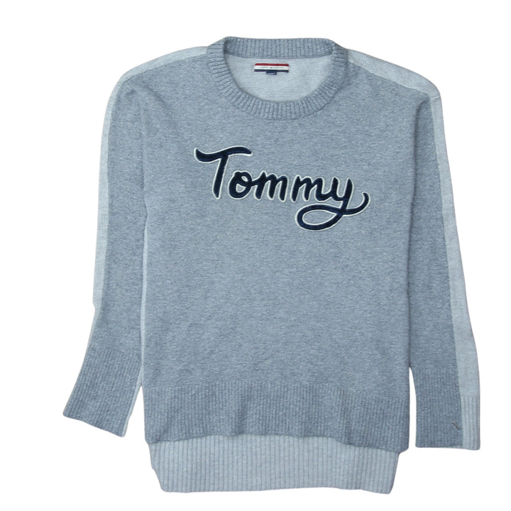 Tommy Hilfiger Men’s Grey Logo Crew Neck Pullover Jumper Size M