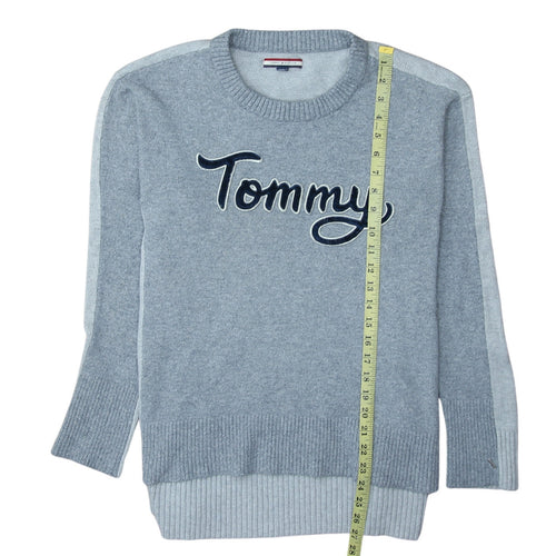 Tommy Hilfiger Men’s Grey Logo Crew Neck Pullover Jumper Size M