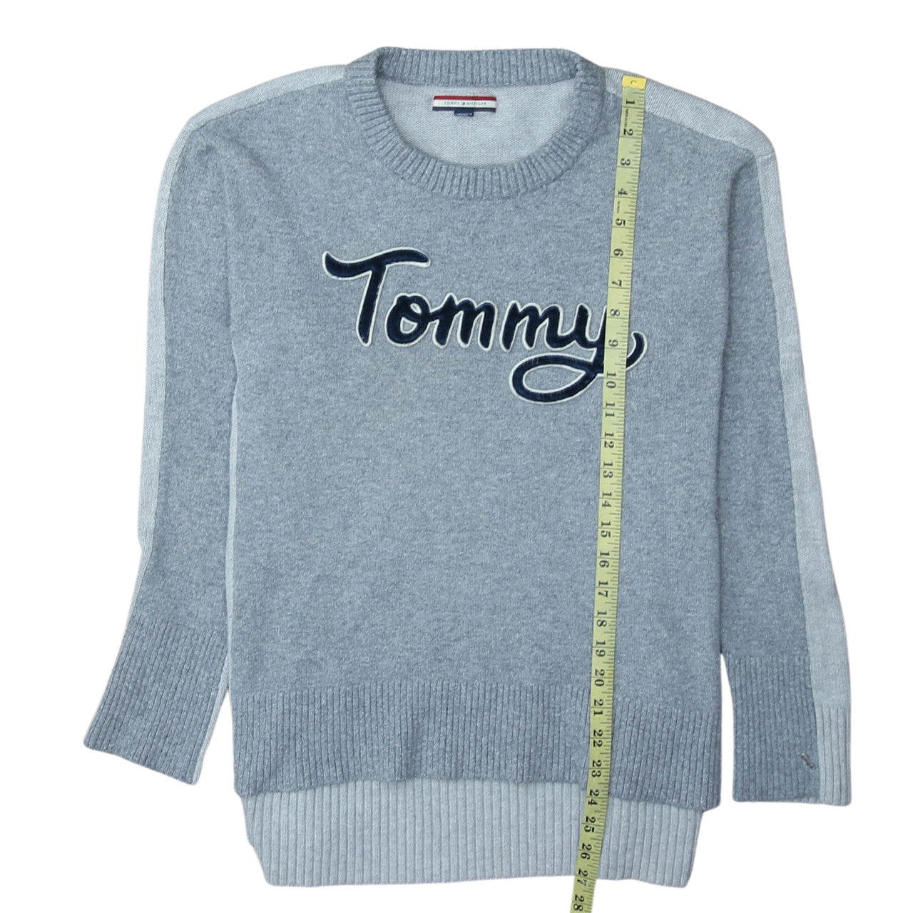 Tommy Hilfiger Men’s Grey Logo Crew Neck Pullover Jumper Size M