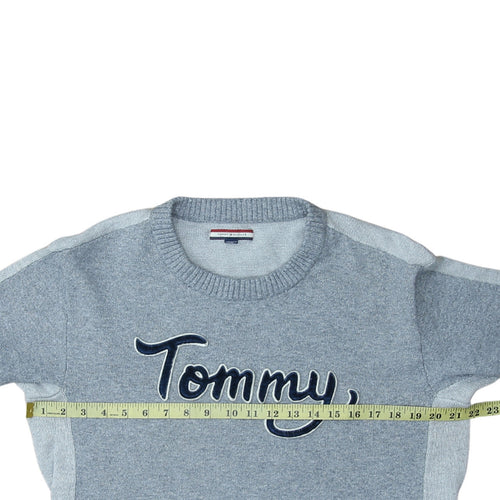 Tommy Hilfiger Men’s Grey Logo Crew Neck Pullover Jumper Size M