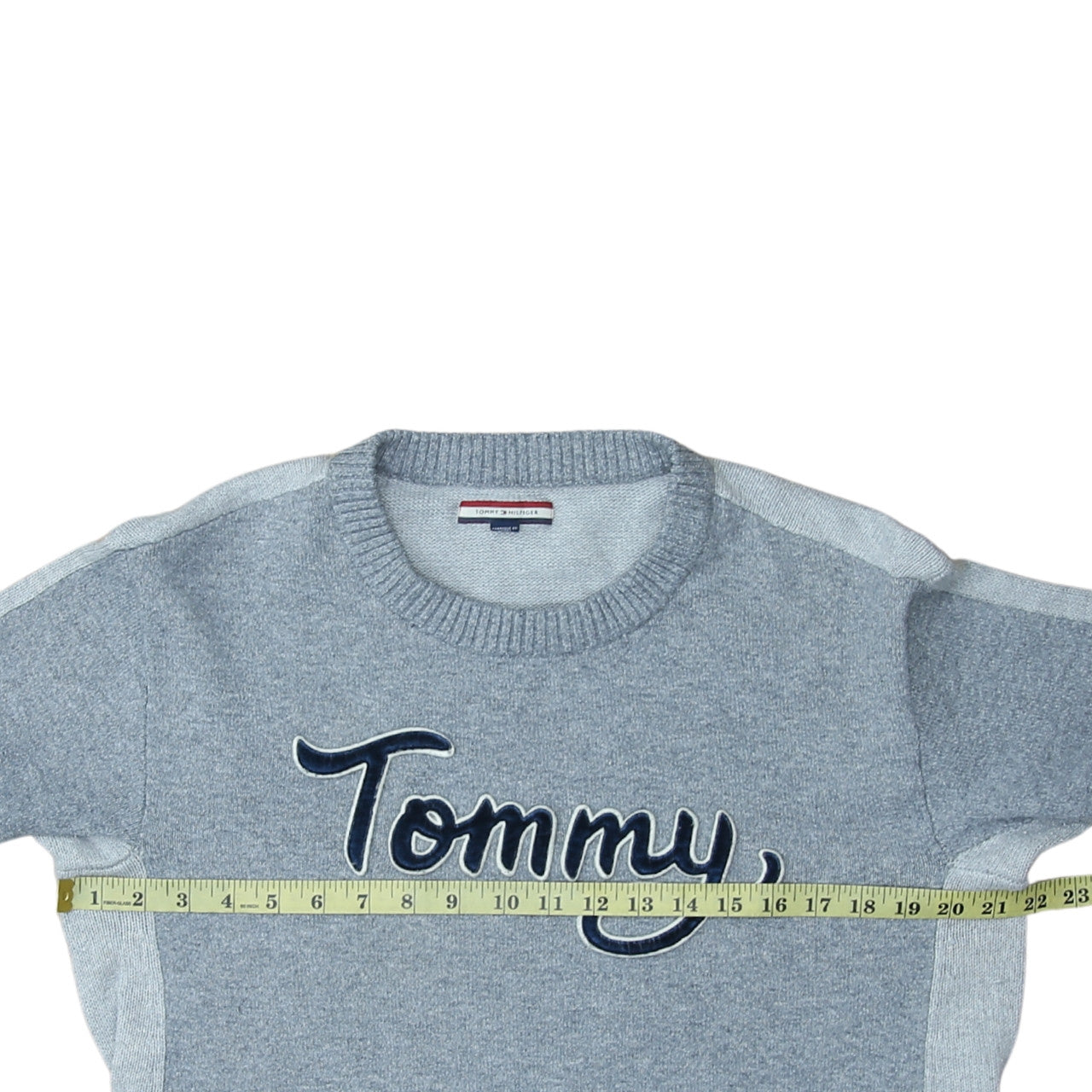 Tommy Hilfiger Men’s Grey Logo Crew Neck Pullover Jumper Size M