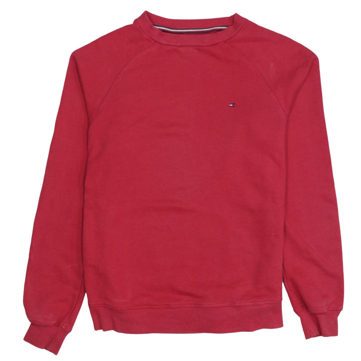 Tommy Hilfiger Men's Red Small Crew Neck Cotton Sweatshirt