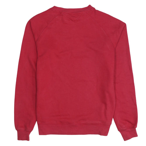 Tommy Hilfiger Men's Red Small Crew Neck Cotton Sweatshirt