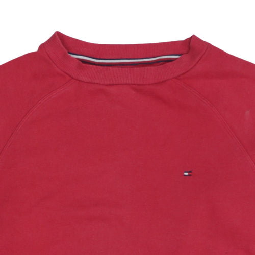 Tommy Hilfiger Men's Red Small Crew Neck Cotton Sweatshirt
