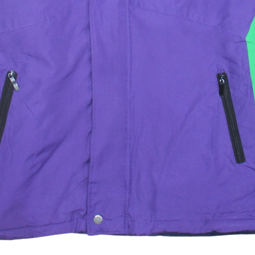 Longdan Men's Purple Green XL Ski Jacket Hooded Waterproof Winter Coat