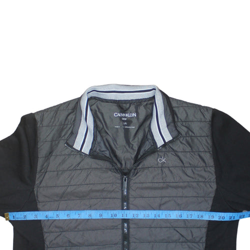 Calvin Klein Men’s Black Golf Bomber Jacket L Full Zip Lightweight
