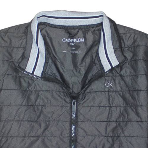 Calvin Klein Men’s Black Golf Bomber Jacket L Full Zip Lightweight