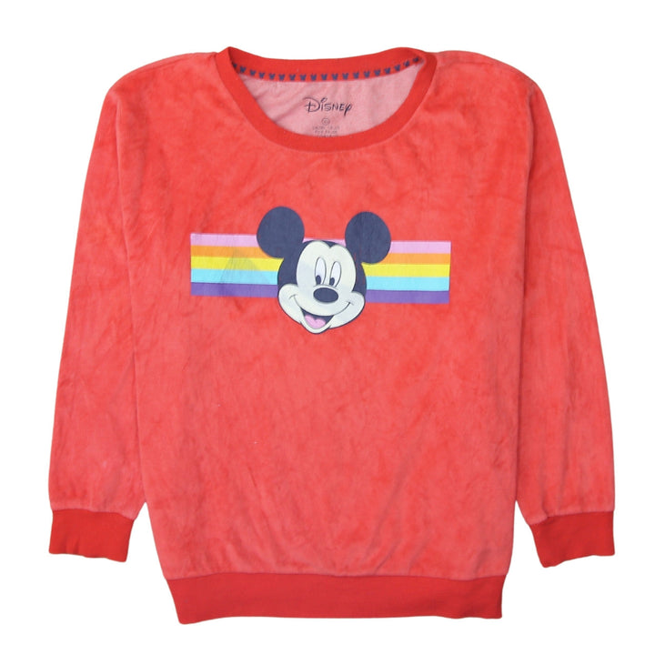 Disney Women Red Velour Mickey Mouse Long Sleeve Nightshirt XL