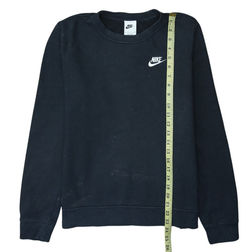 Nike Men's Black Small Crew Neck Pullover Logo Sweatshirt