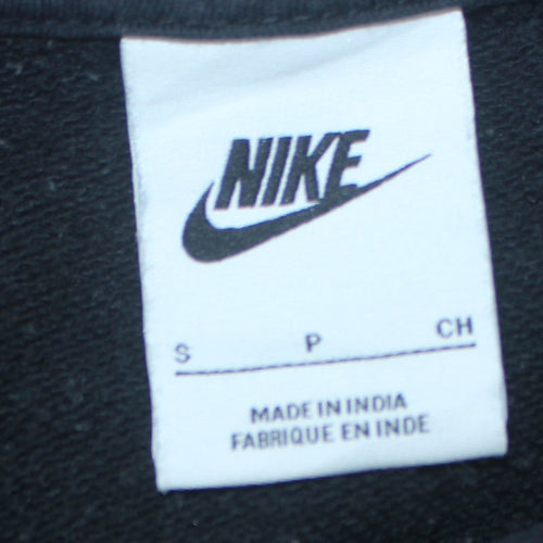Nike Men's Black Small Crew Neck Pullover Logo Sweatshirt