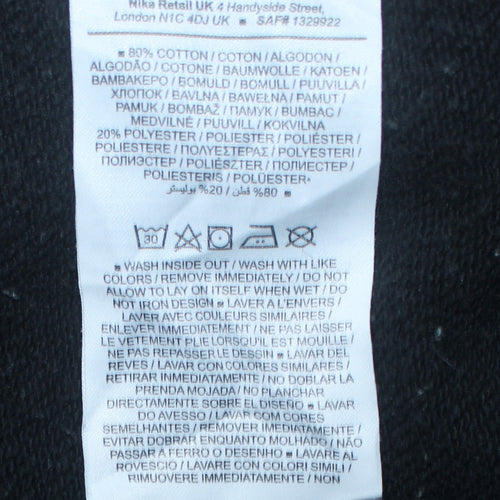 Nike Men's Black Small Crew Neck Pullover Logo Sweatshirt