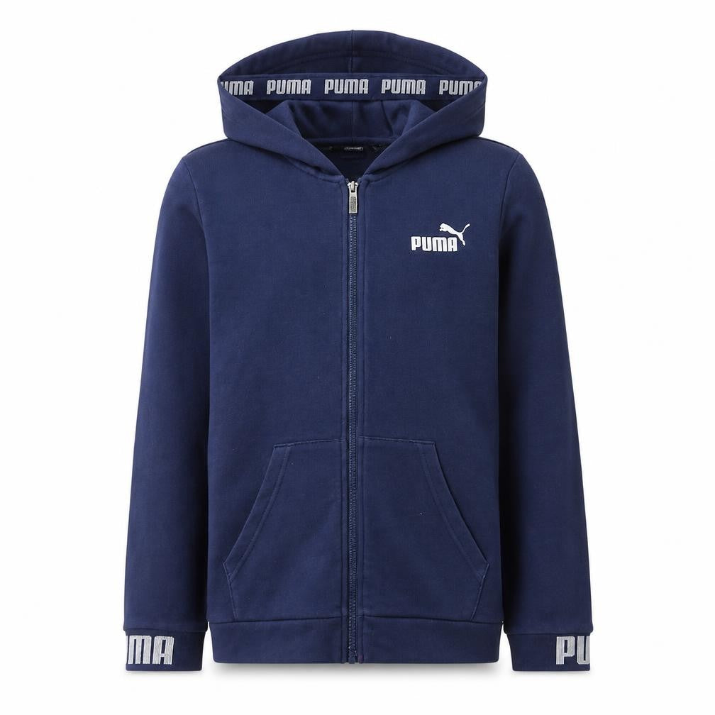 Puma Boys Navy Blue Full Zip Hoodie XL 13-14 Years Hooded Sweatshirt