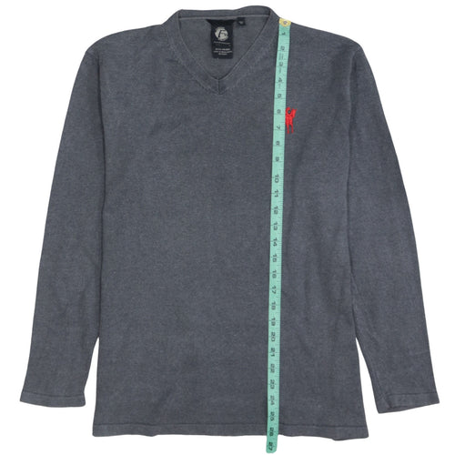 Fersten Worldwide Womens Grey V-Neck Long Sleeve Pullover Jumper XL