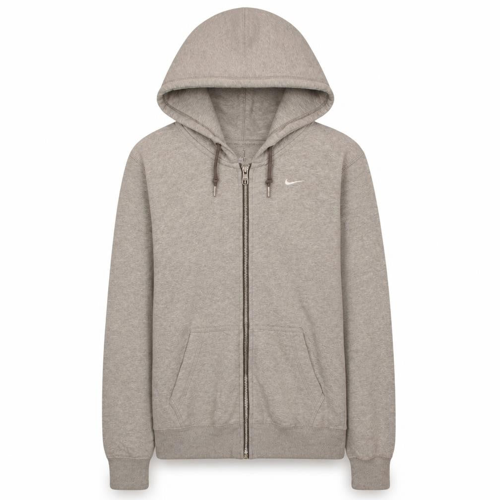 Front view of Nike Men's Grey XS Full Zip Hoodie Sweatshirt
