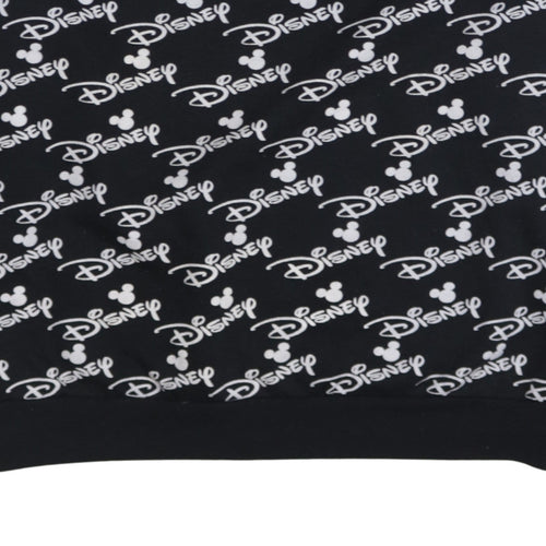 Disney Womens Black XL Crew Neck Pullover Sweatshirt Mickey Logo Print