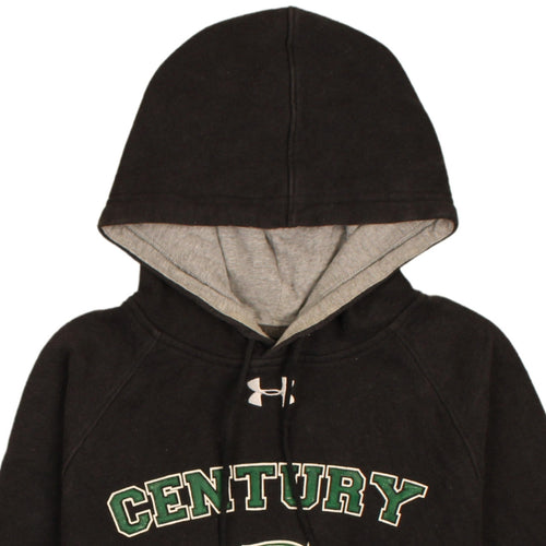 Under Armour Mens Black Loose Fit Pullover Hoodie Size S CENTURY Print