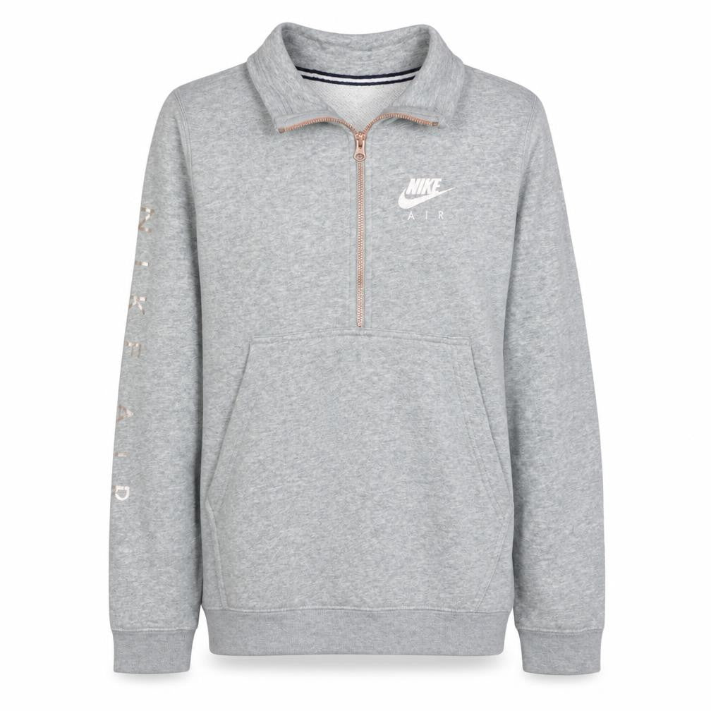 Front view of Nike Air Women's Grey 1/4 Zip Pullover Sweatshirt XS