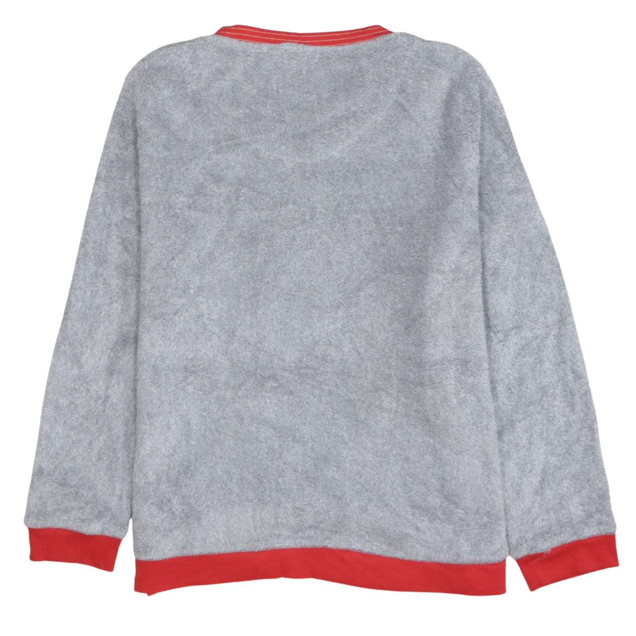 Disney Women Grey Mickey Mouse Fleece Pyjama Top L Long Sleeve Winter