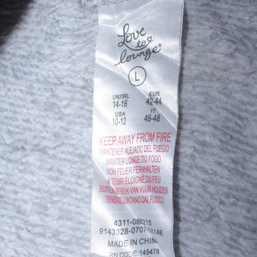 Disney Women Grey Mickey Mouse Fleece Pyjama Top L Long Sleeve Winter