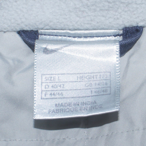 Nike Men's Blue Hooded Parka Coat Size L Full Zip Cotton Blend