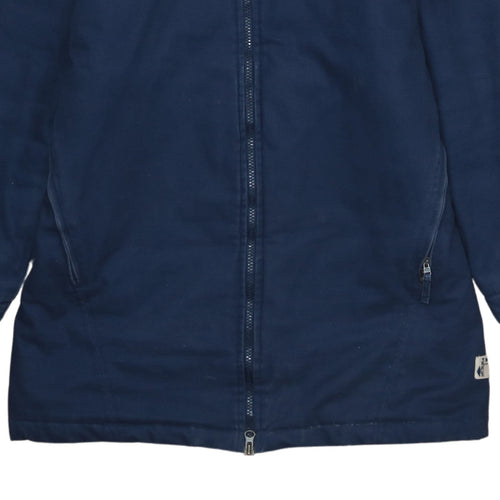 Nike Men's Blue Hooded Parka Coat Size L Full Zip Cotton Blend