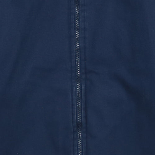 Nike Men's Blue Hooded Parka Coat Size L Full Zip Cotton Blend