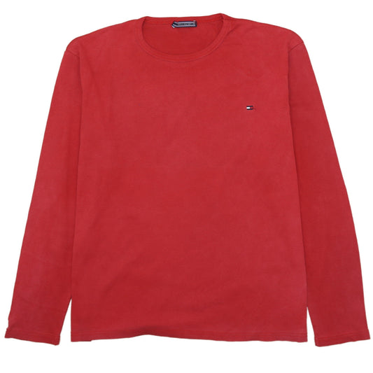 Tommy Hilfiger Red Long Sleeve Crew Neck Cotton T-Shirt 2XL