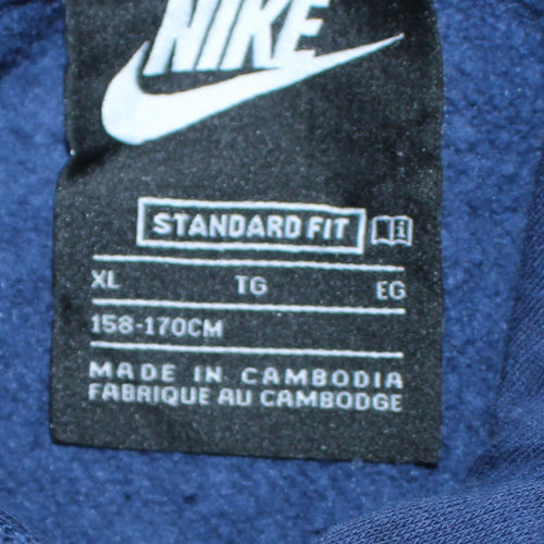 Nike Boys Blue Pullover Hoodie XL 158-170cm Standard Fit Logo