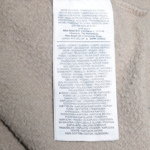Nike Women’s Beige Pullover Hoodie XL Cotton Blend Casual Sweatshirt