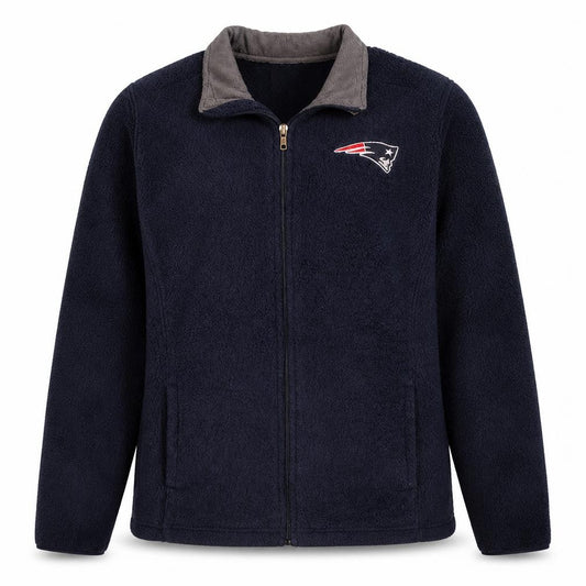 Front view of NFL Team Apparel girls’ blue fleece zip jacket, size 14, teens