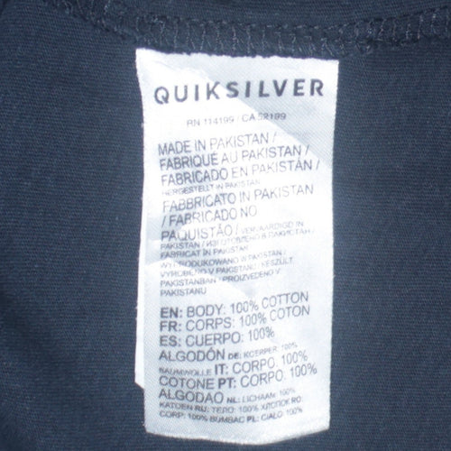 Quiksilver Men's Blue Short Sleeve Cotton Graphic T-Shirt M