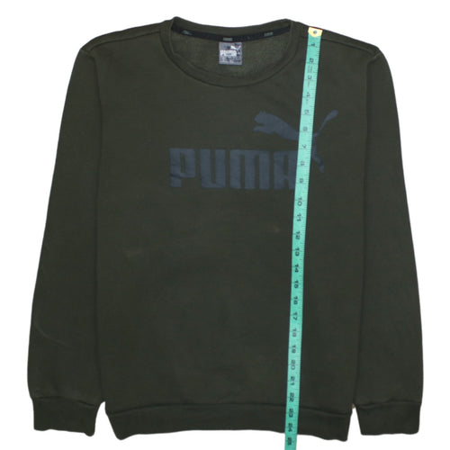 Puma Men's Green Small Crew Neck Pullover Sweatshirt