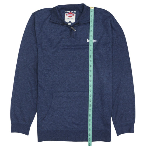 Lee Cooper Men's Blue XL 1/4 Zip Sweatshirt High Neck Top
