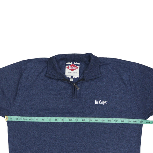 Lee Cooper Men's Blue XL 1/4 Zip Sweatshirt High Neck Top