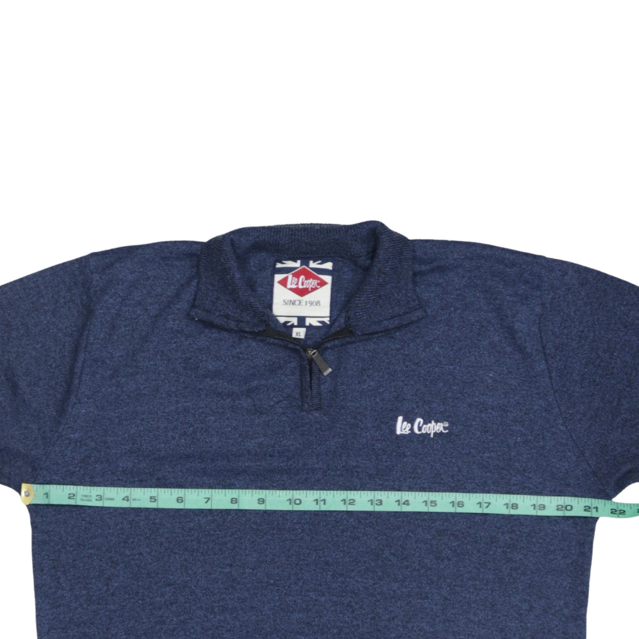 Lee Cooper Men's Blue XL 1/4 Zip Sweatshirt High Neck Top