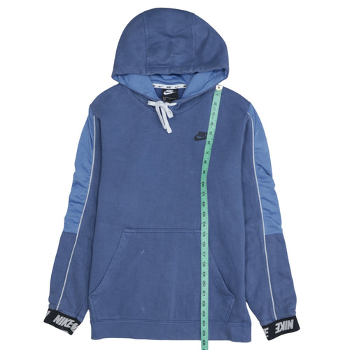 Nike Men's Blue Pullover Hoodie Small Logo Fleece Sweatshirt