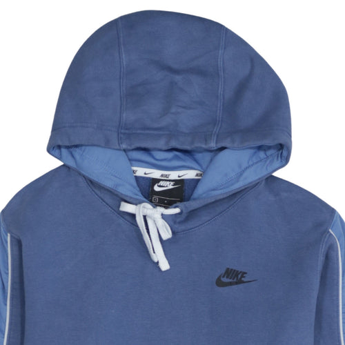 Nike Men's Blue Pullover Hoodie Small Logo Fleece Sweatshirt