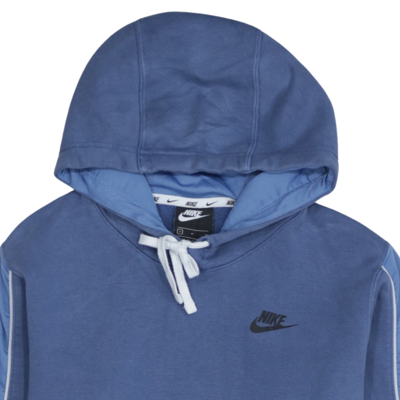 Nike Men's Blue Pullover Hoodie Small Logo Fleece Sweatshirt