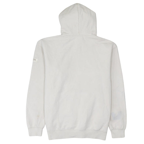 Adidas Men's Beige Pullover Hoodie Size M Logo Fleece Sweatshirt