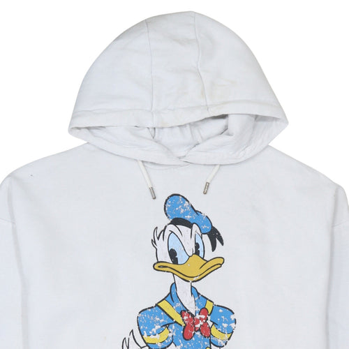 Disney Mickey And Friends White Donald Duck Unisex Hoodie Small