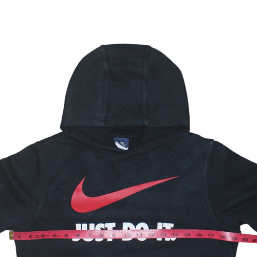 Nike Boys Black Pullover Hoodie 12-13 Years Just Do It Logo Sweatshirt