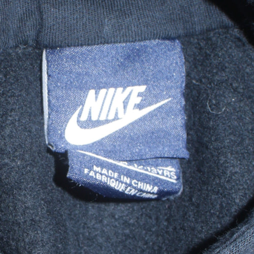 Nike Boys Black Pullover Hoodie 12-13 Years Just Do It Logo Sweatshirt
